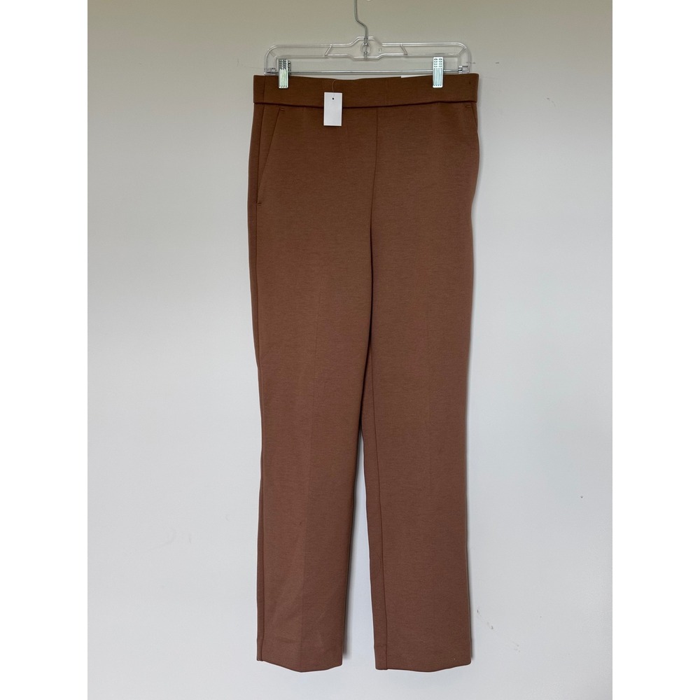 Ann Taylor Factory The Pull-On Straight Pants High Rise Brown Ankle Size S NEW